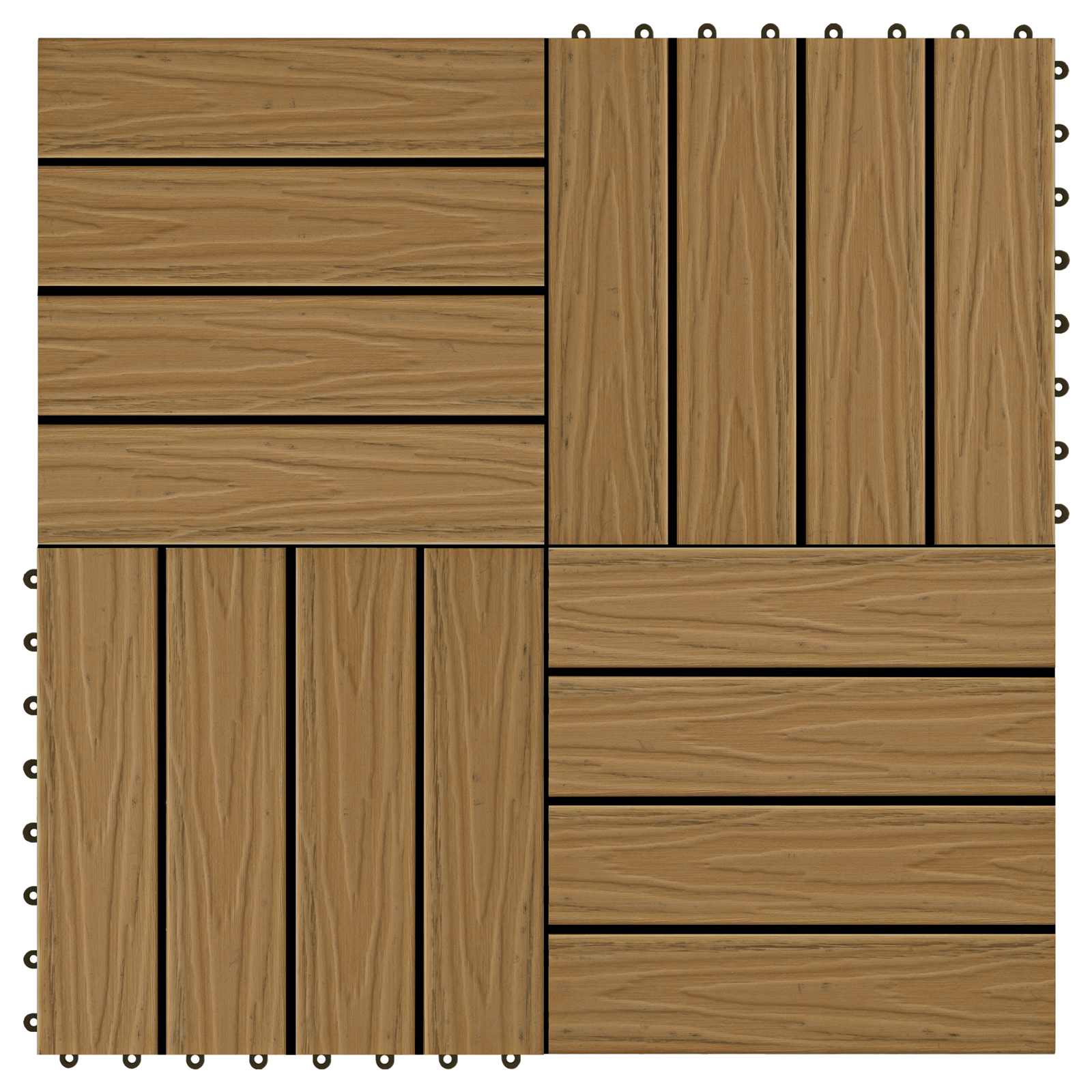 vidaXL Płytka Tarasowa Projekt 3D 11 pcs Drewno tekowe 30 x 30 cm