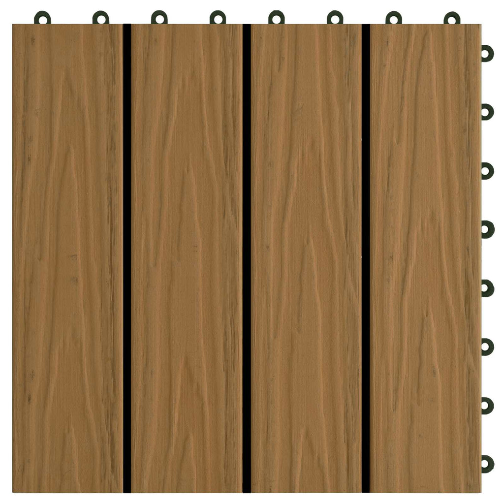 vidaXL Płytka Tarasowa Projekt 3D 11 pcs Drewno tekowe 30 x 30 cm