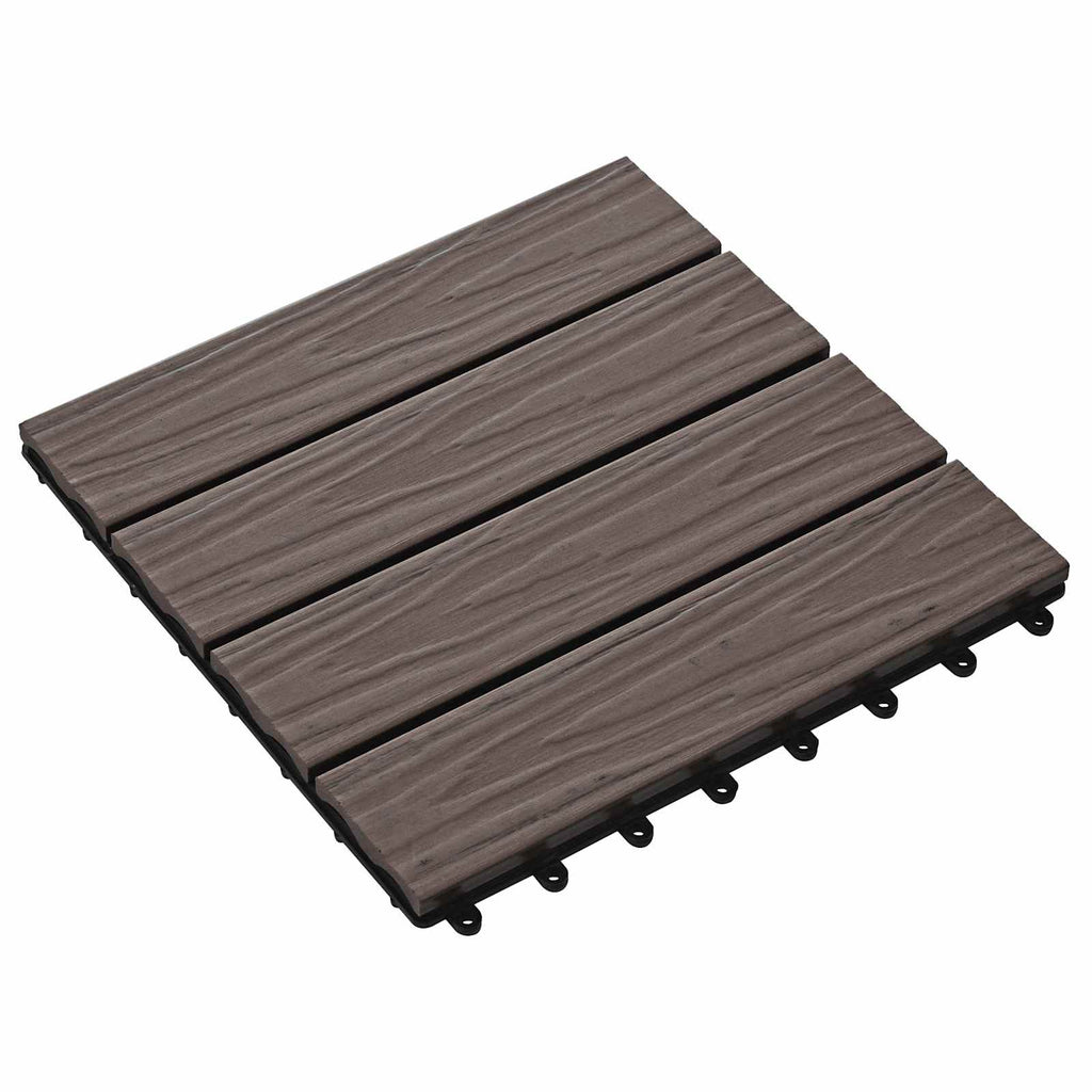 vidaXL Płytka Tarasowa Projekt 3D 11 pcs Ciemny brąz 30 x 30 cm