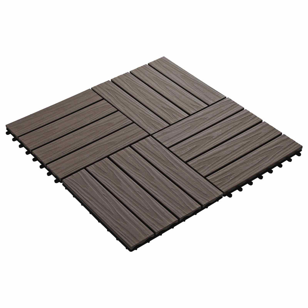 vidaXL Płytka Tarasowa Projekt 3D 11 pcs Ciemny brąz 30 x 30 cm
