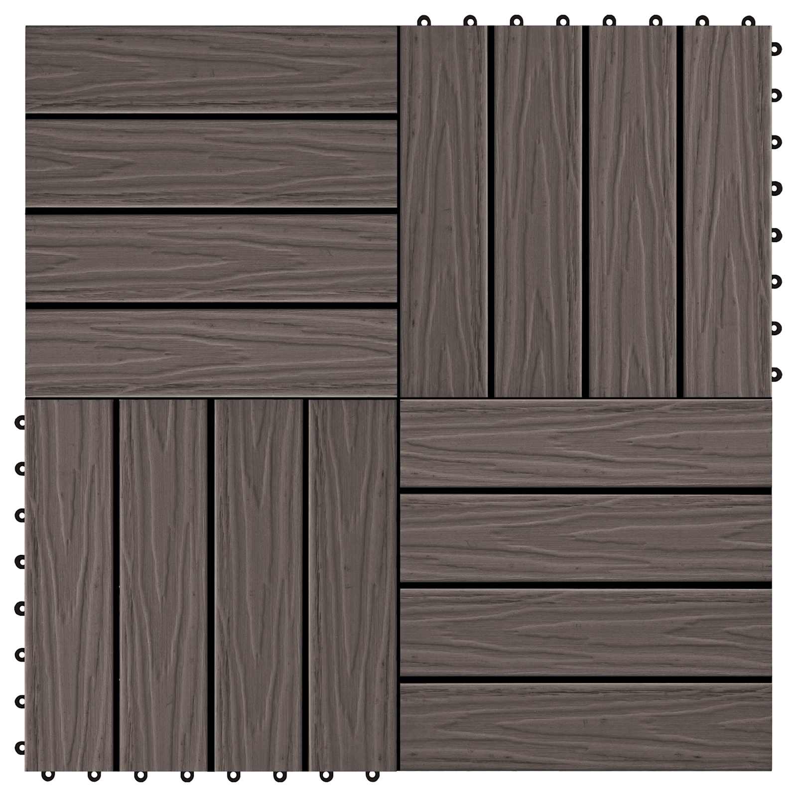 vidaXL Płytka Tarasowa Projekt 3D 11 pcs Ciemny brąz 30 x 30 cm