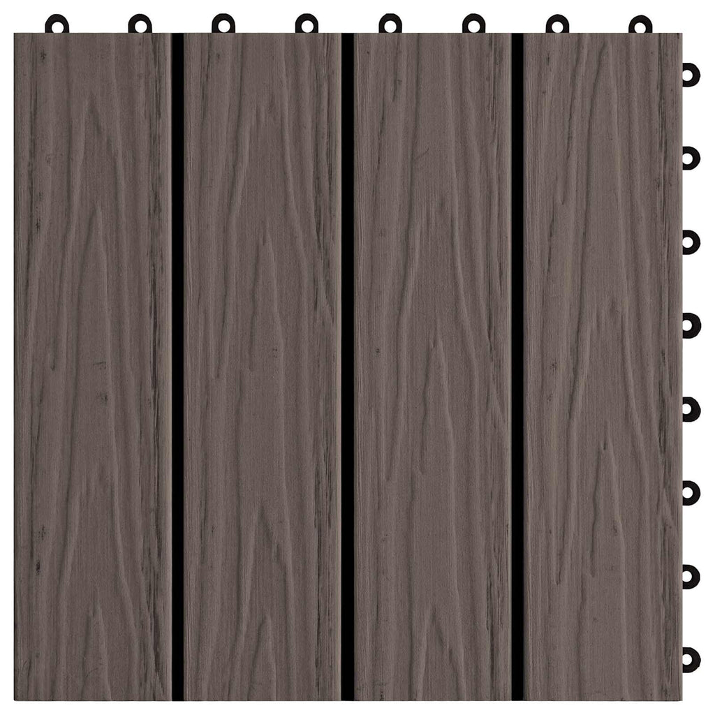 vidaXL Płytka Tarasowa Projekt 3D 11 pcs Ciemny brąz 30 x 30 cm