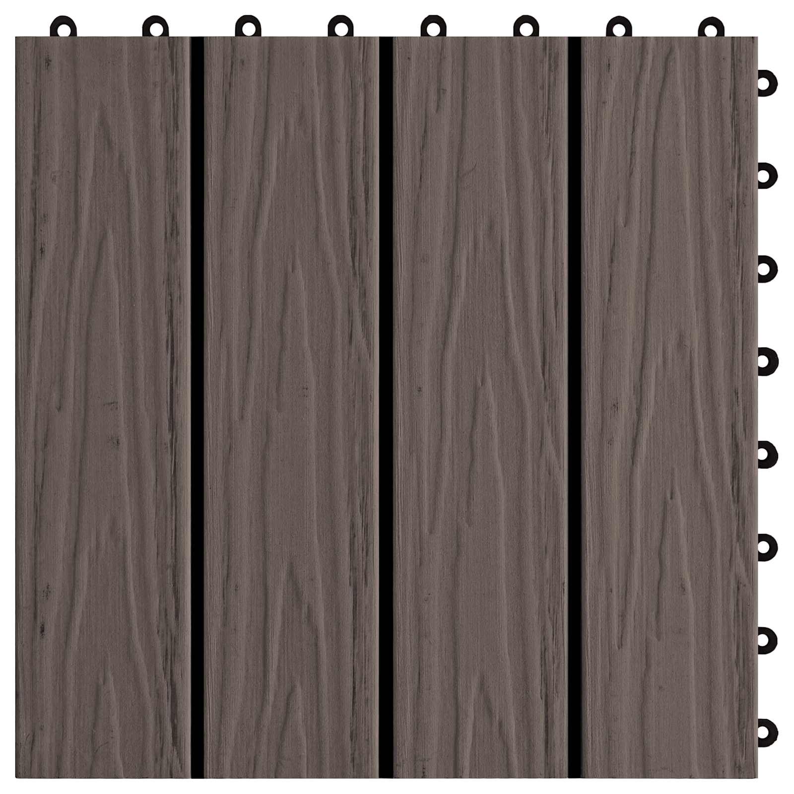vidaXL Płytka Tarasowa Projekt 3D 11 pcs Ciemny brąz 30 x 30 cm