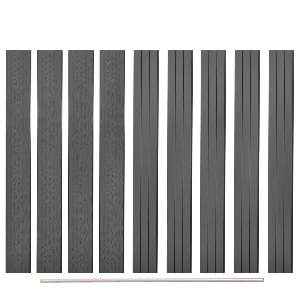 vidaXL Zamienne deski ogrodzeniowe z WPC, 9 szt., 170 cm, szare
