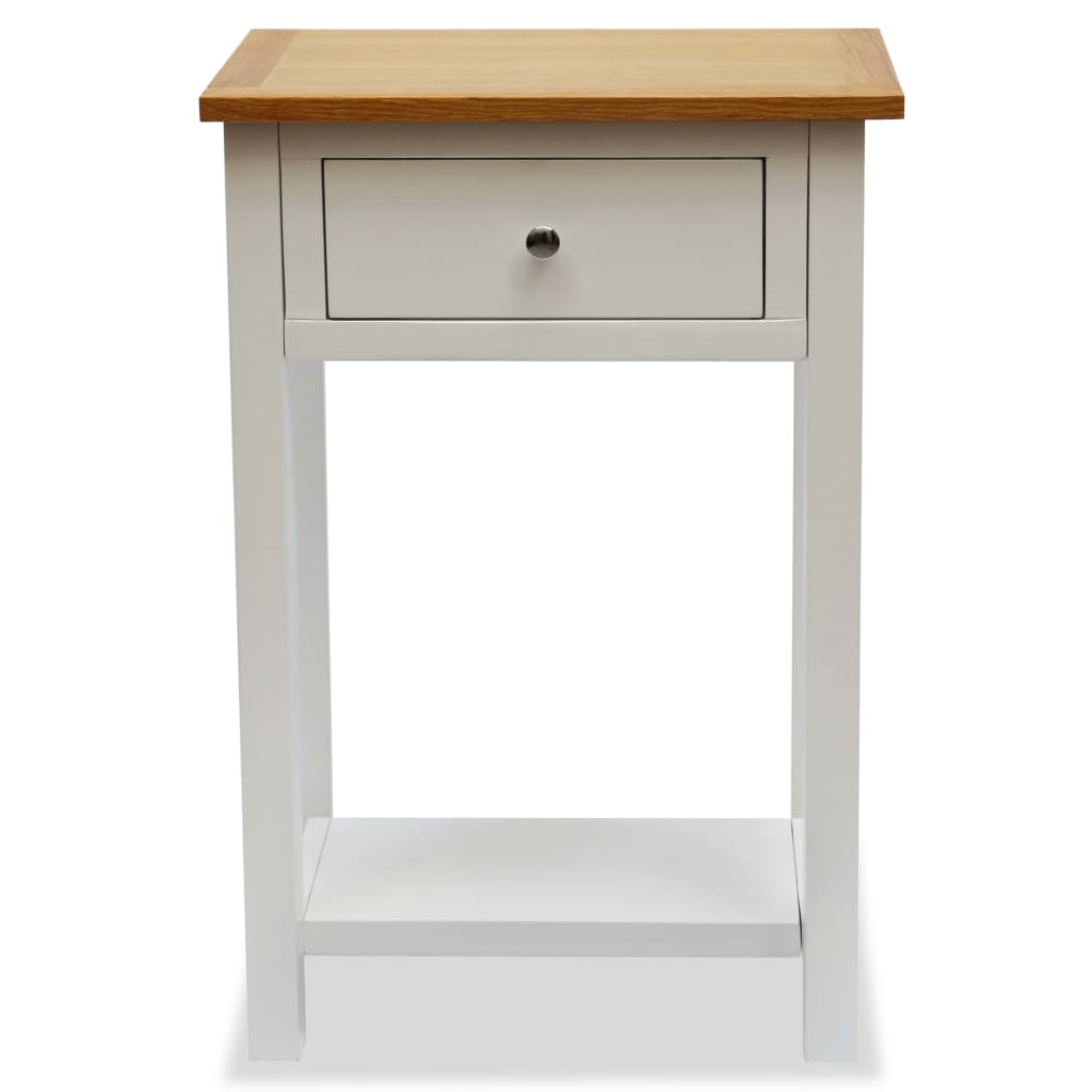 vidaXL Stolik, 50x32x75 cm, lite drewno dębowe