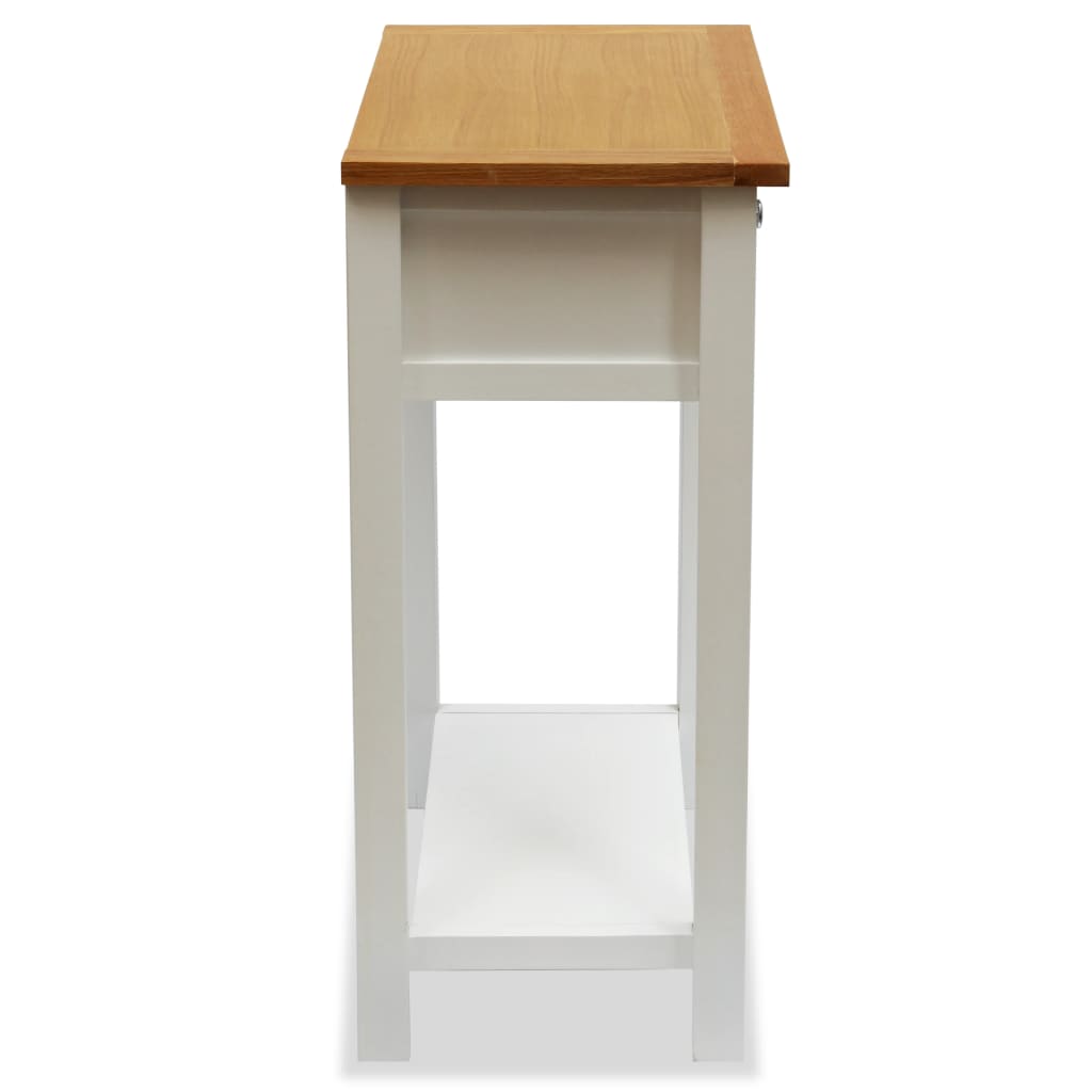 vidaXL Stolik, 50x32x75 cm, lite drewno dębowe