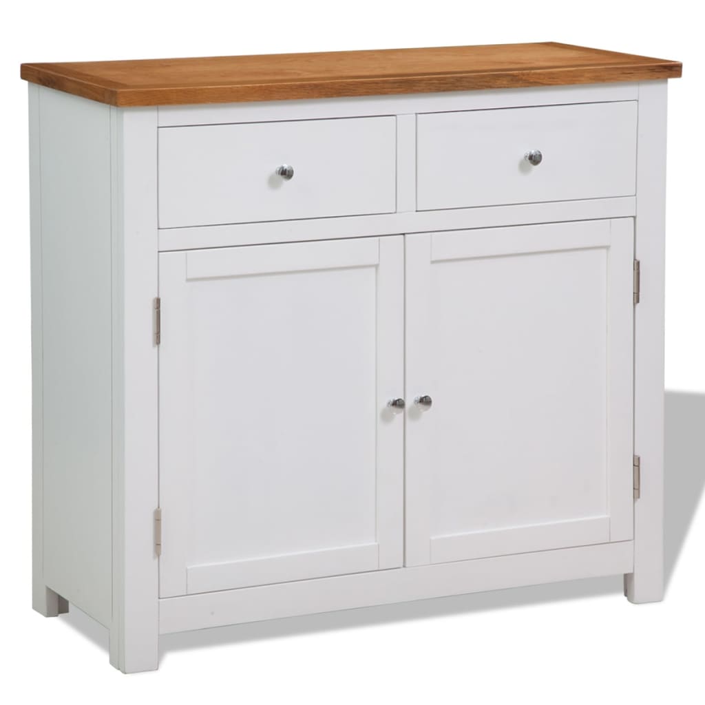 vidaXL Szafka, 90 x 33,5 x 83 cm, lite drewno dębowe