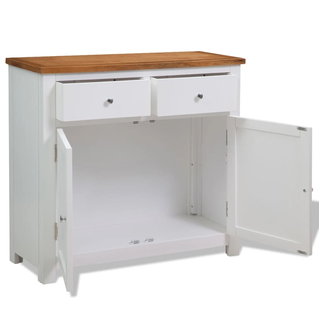 vidaXL Szafka, 90 x 33,5 x 83 cm, lite drewno dębowe