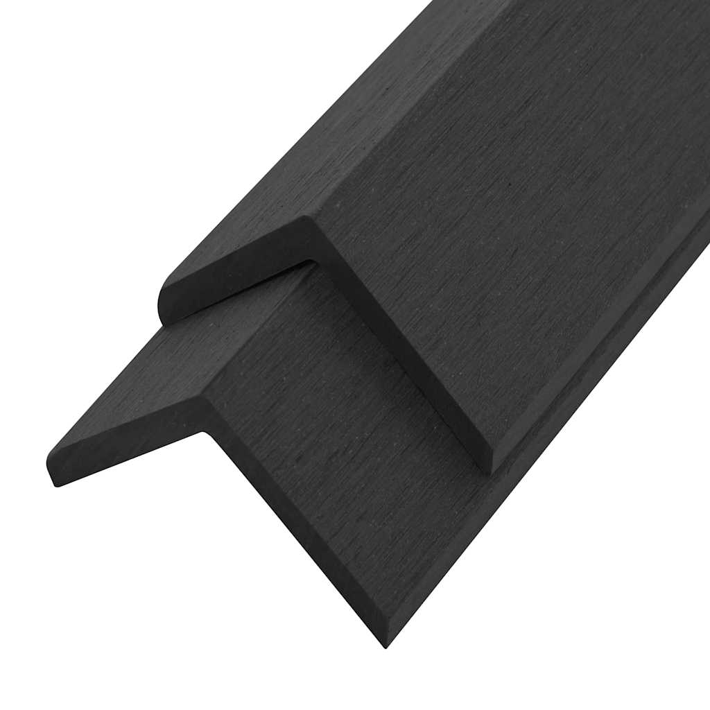 vidaXL Tarasowe listwy kątowe, 5 szt., WPC, 170 cm, czarne