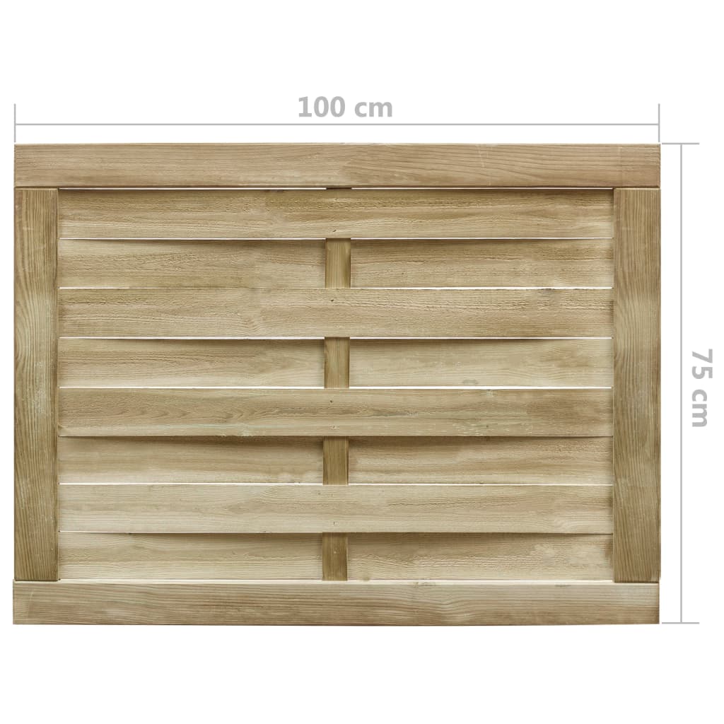 vidaXL Furtka ogrodowa, impregnowana sosna, 100 x 75 cm, zielona