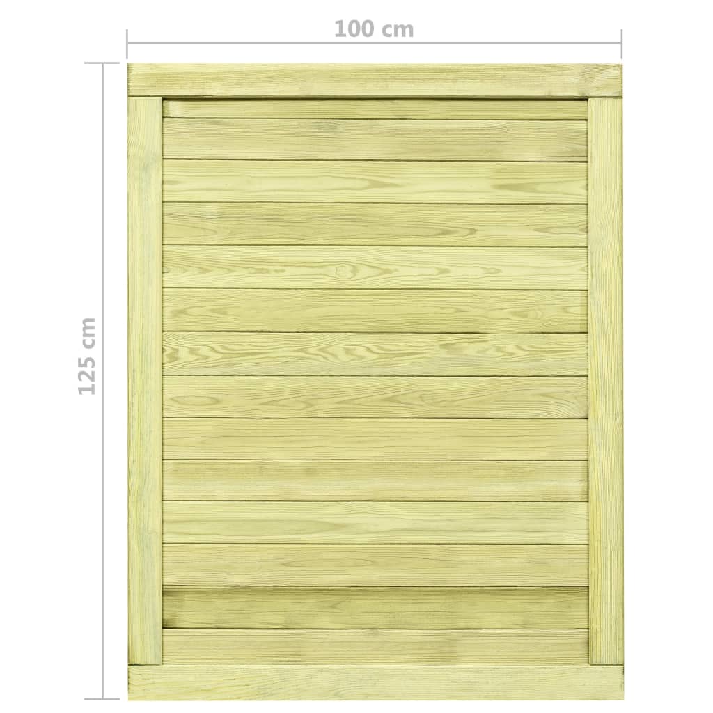vidaXL Furtka ogrodowa, impregnowane drewno sosnowe, 125x100 cm