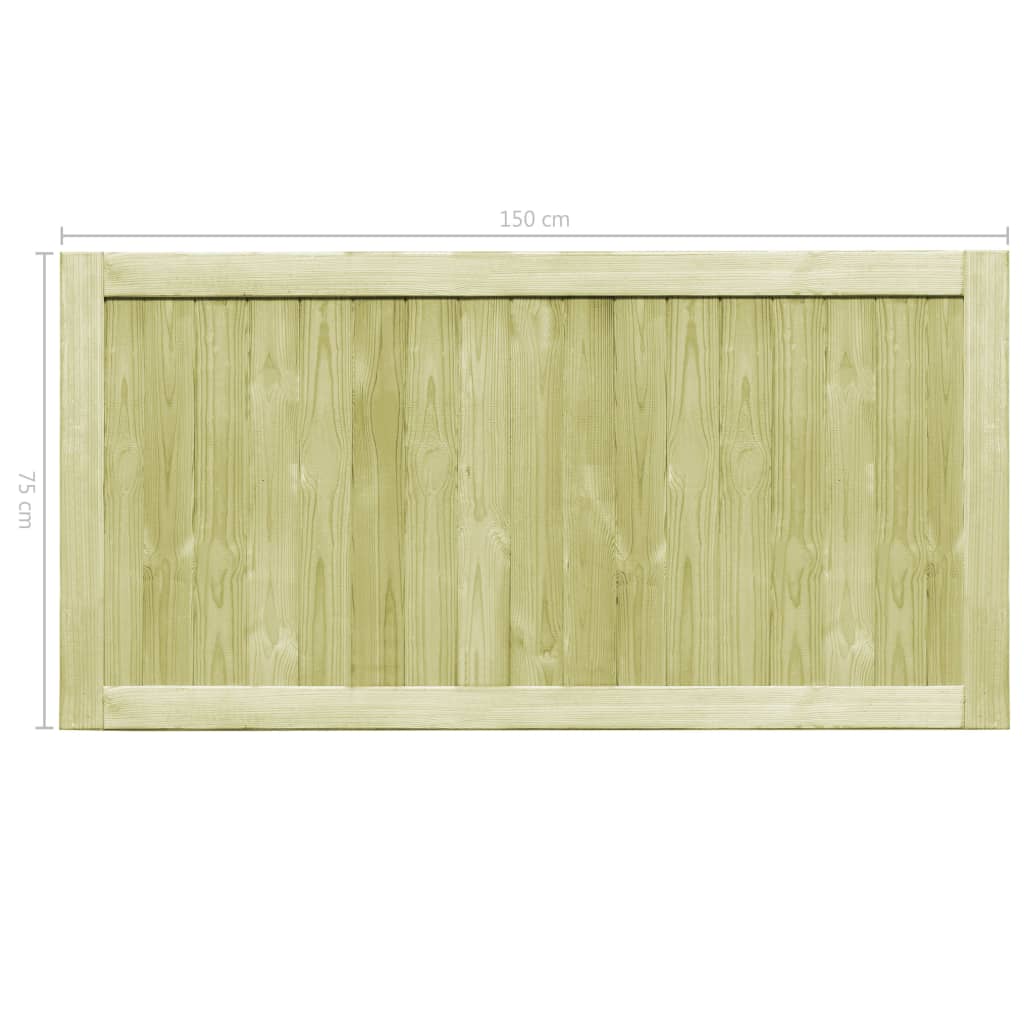 vidaXL Furtki ogrodowe, 2 szt., impregnowana sosna, 300 x 75 cm