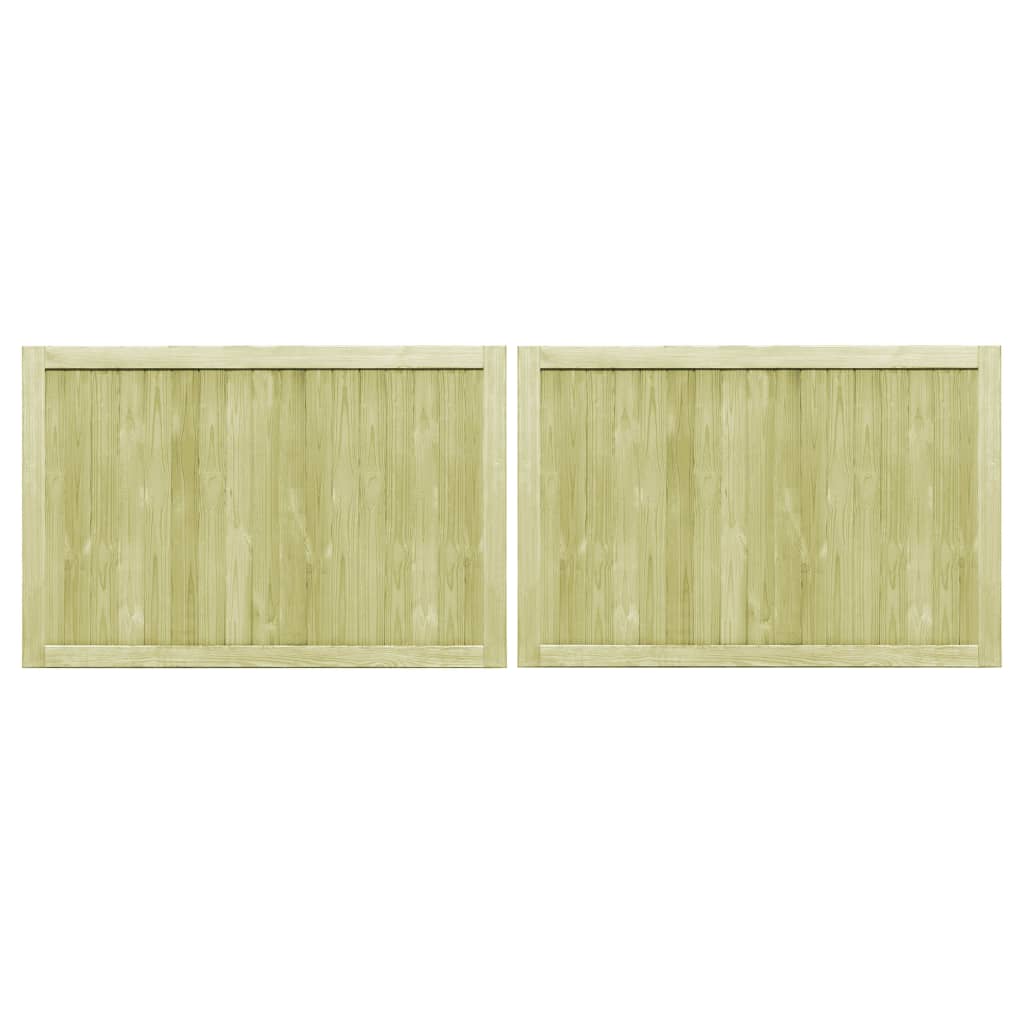 vidaXL Furtki ogrodowe, 2 szt., impregnowana sosna, 300 x 100 cm