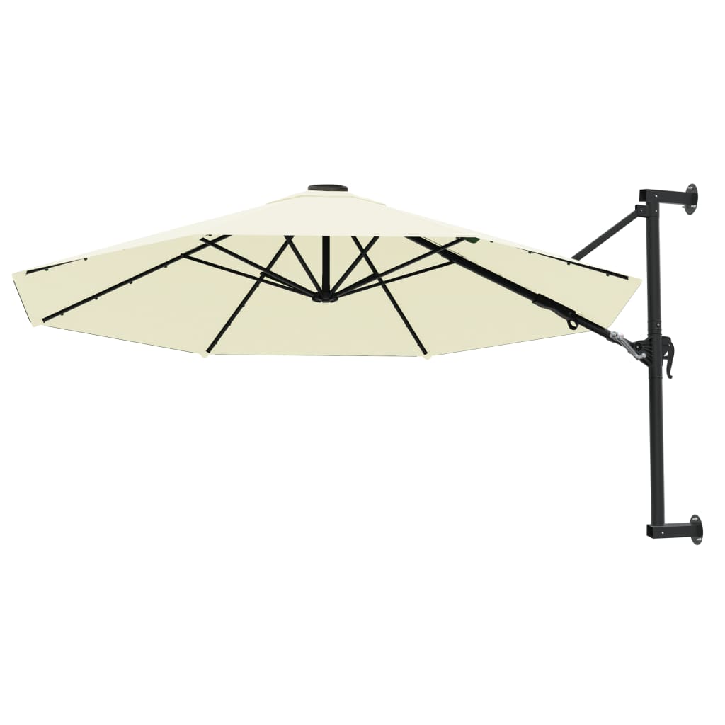 vidaXL Parasol ścienny na metalowym słupku, 300 cm, piaskowy