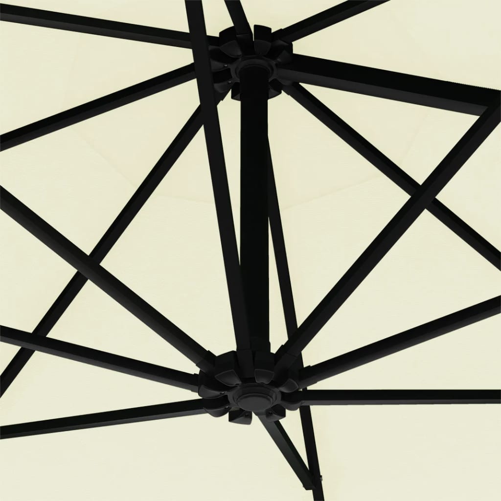 vidaXL Parasol ścienny na metalowym słupku, 300 cm, piaskowy