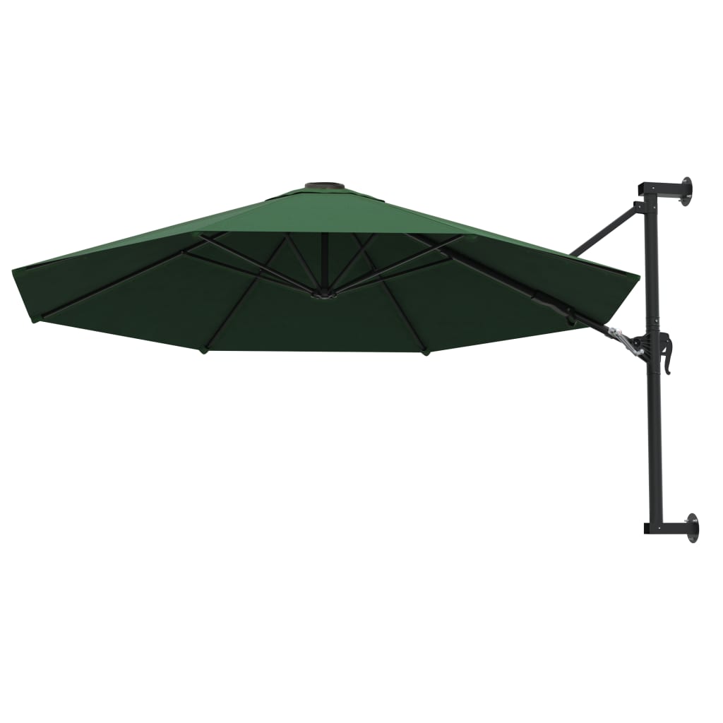 vidaXL Parasol ścienny na metalowym słupku, 300 cm, zielony
