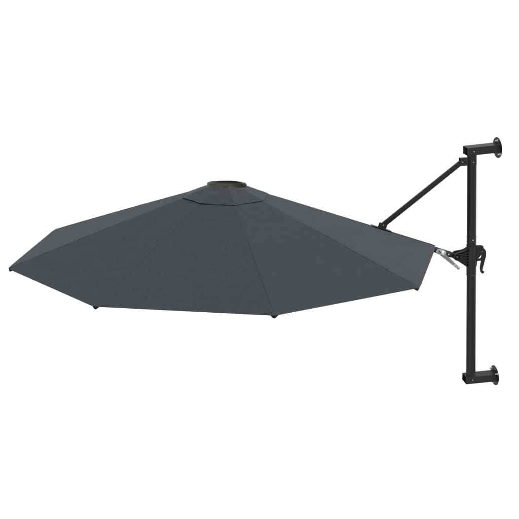 vidaXL Parasol ścienny na metalowym słupku, 300 cm, antracytowy