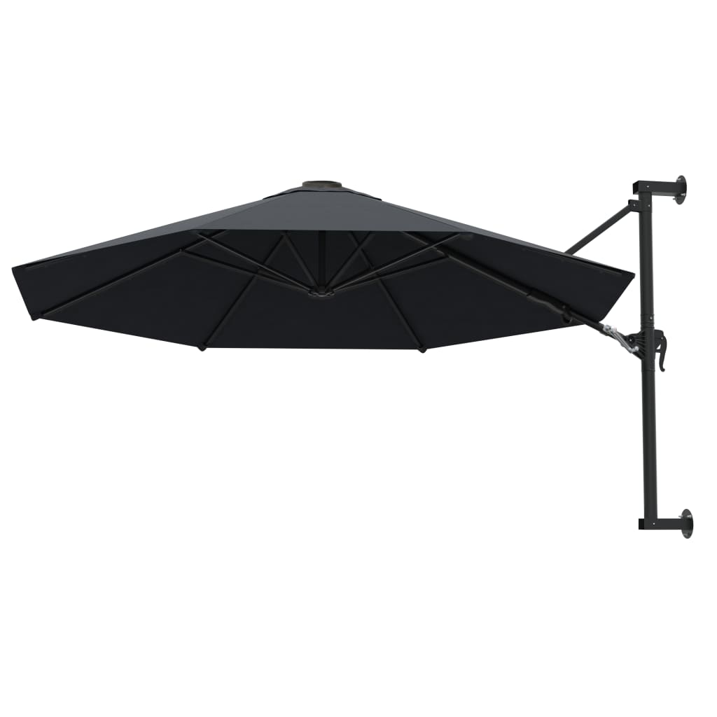 vidaXL Parasol ścienny na metalowym słupku, 300 cm, antracytowy