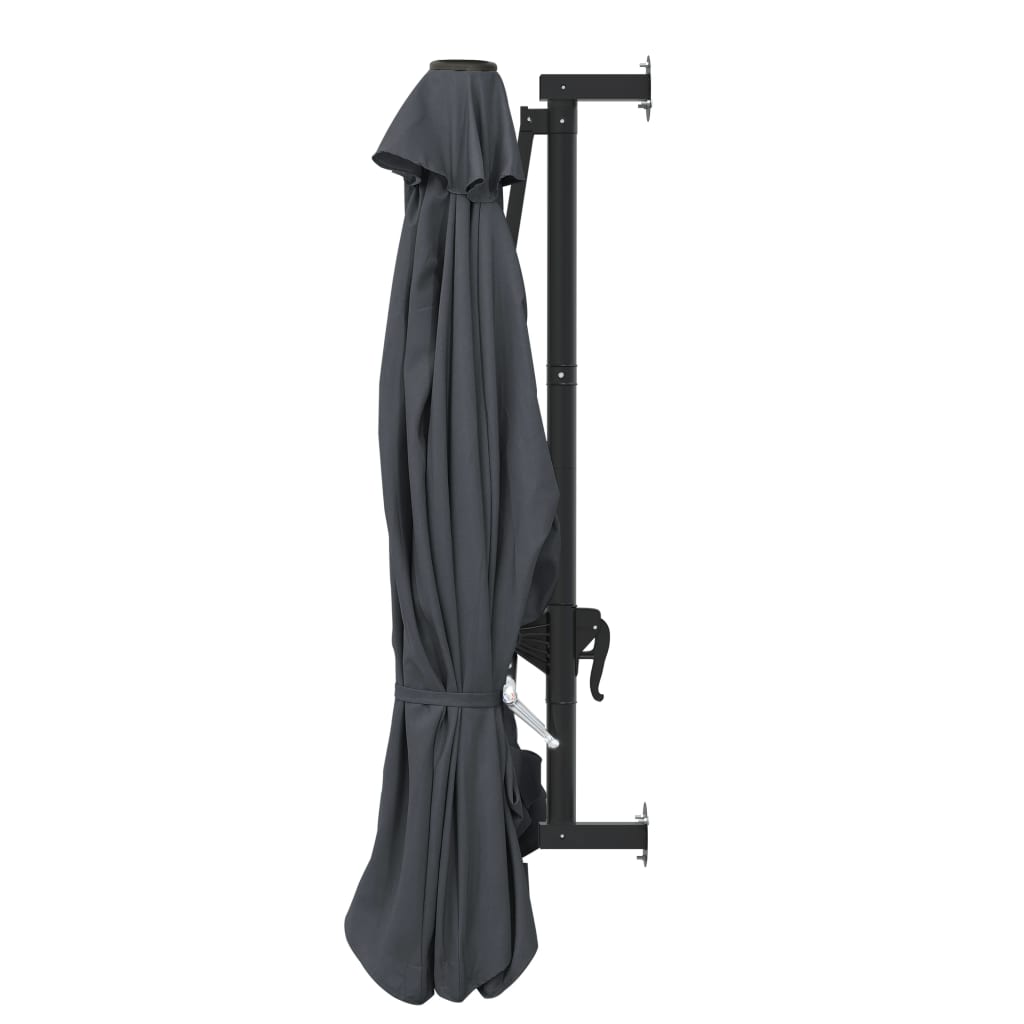 vidaXL Parasol ścienny na metalowym słupku, 300 cm, antracytowy