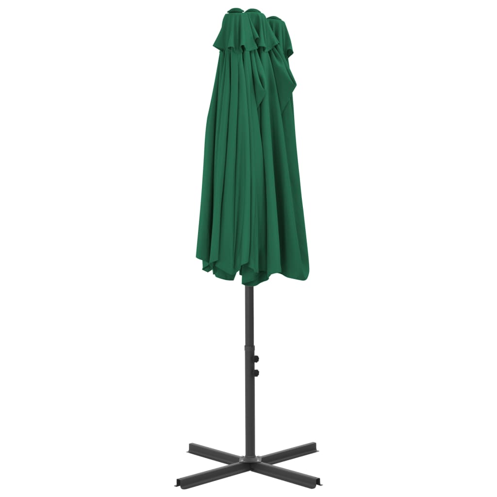 vidaXL Parasol ogrodowy na słupku aluminiowym, 460 x 270 cm, zielony