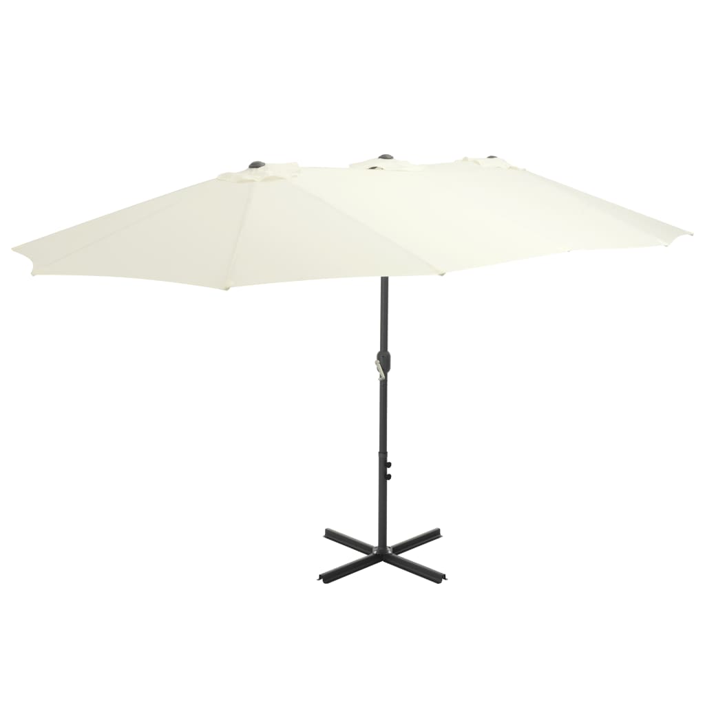 vidaXL Parasol ogrodowy na słupku aluminiowym, 460 x 270 cm, piaskowy