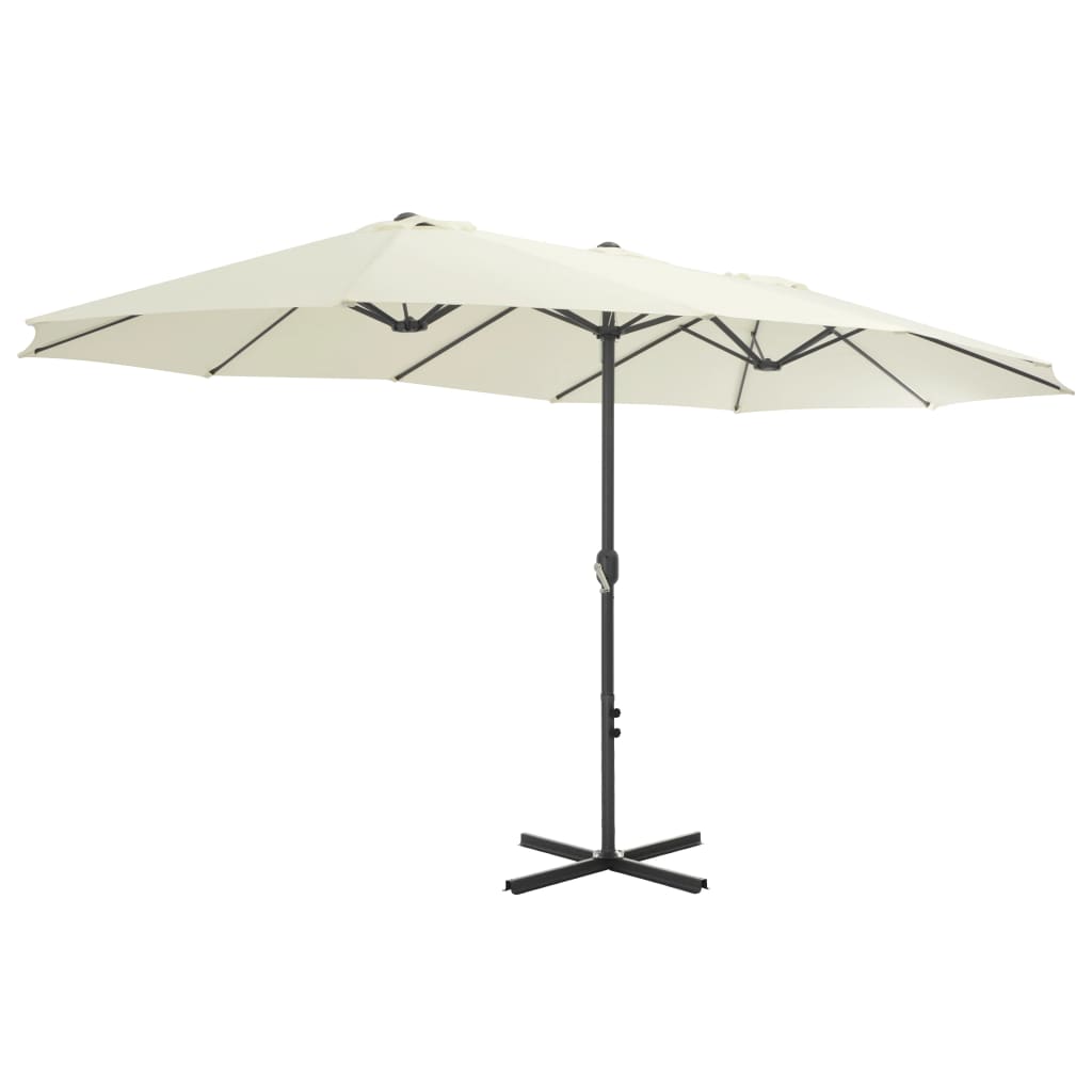 vidaXL Parasol ogrodowy na słupku aluminiowym, 460 x 270 cm, piaskowy
