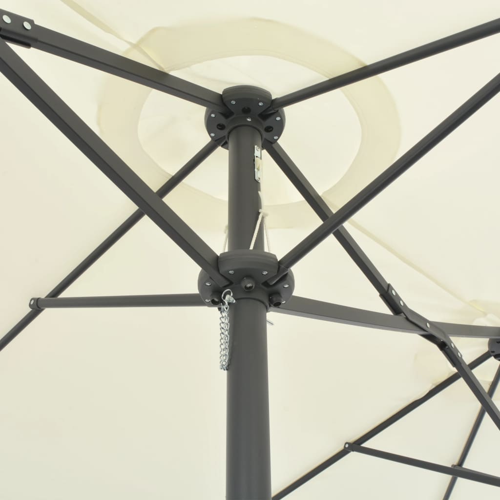 vidaXL Parasol ogrodowy na słupku aluminiowym, 460 x 270 cm, piaskowy
