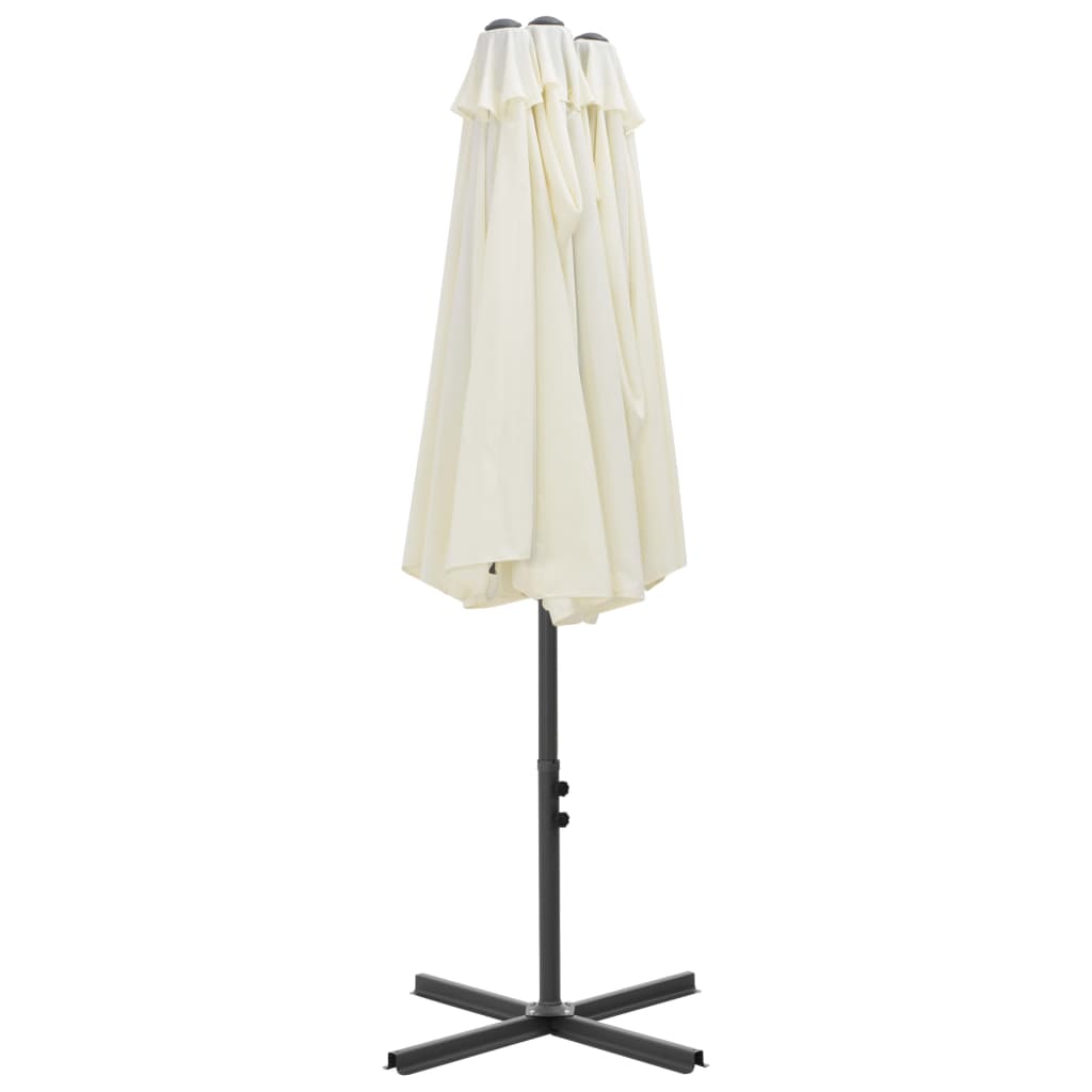vidaXL Parasol ogrodowy na słupku aluminiowym, 460 x 270 cm, piaskowy
