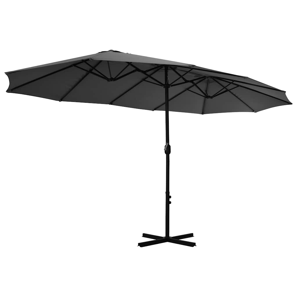 vidaXL Parasol ogrodowy na słupku aluminiowym, 460x270 cm, antracytowy
