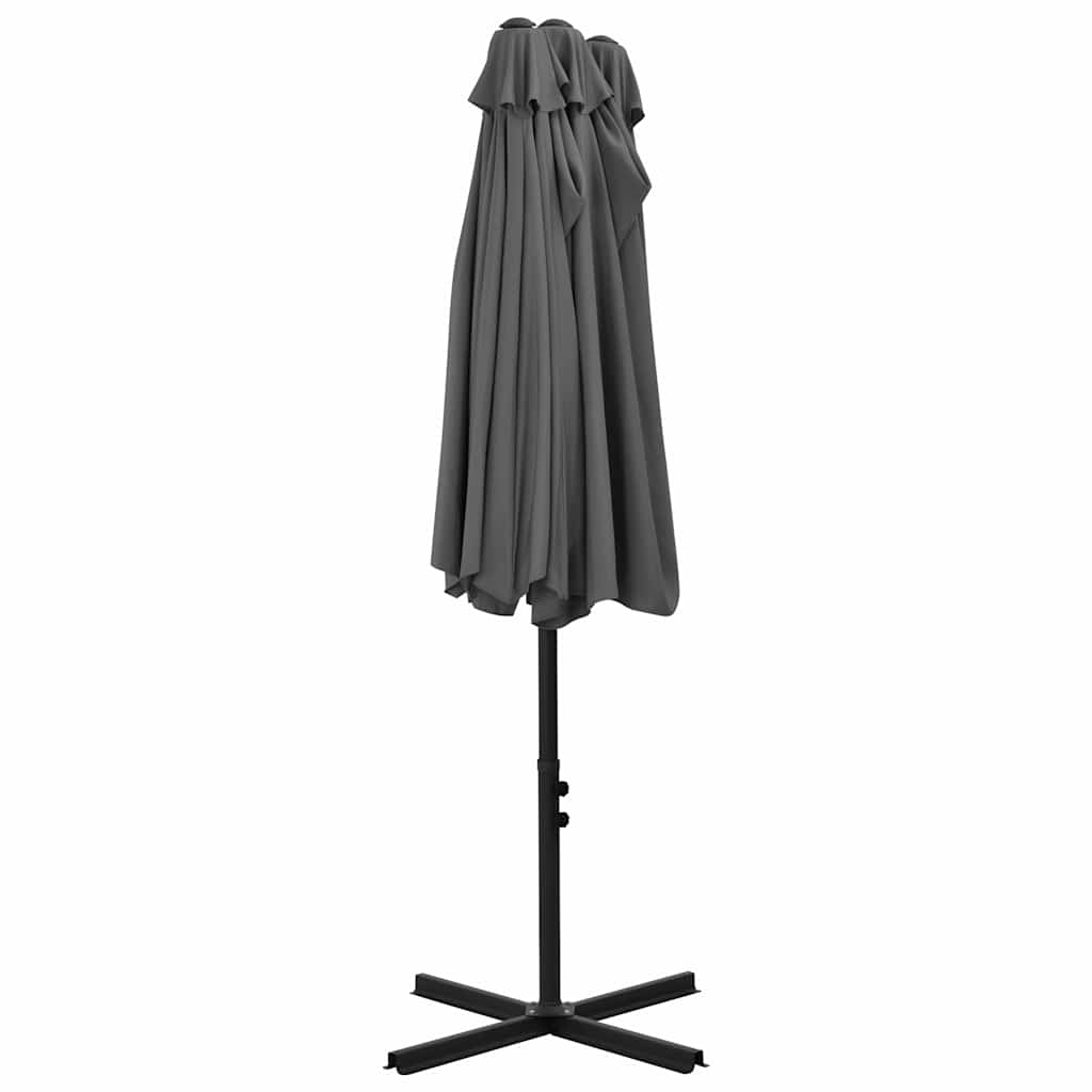 vidaXL Parasol ogrodowy na słupku aluminiowym, 460x270 cm, antracytowy