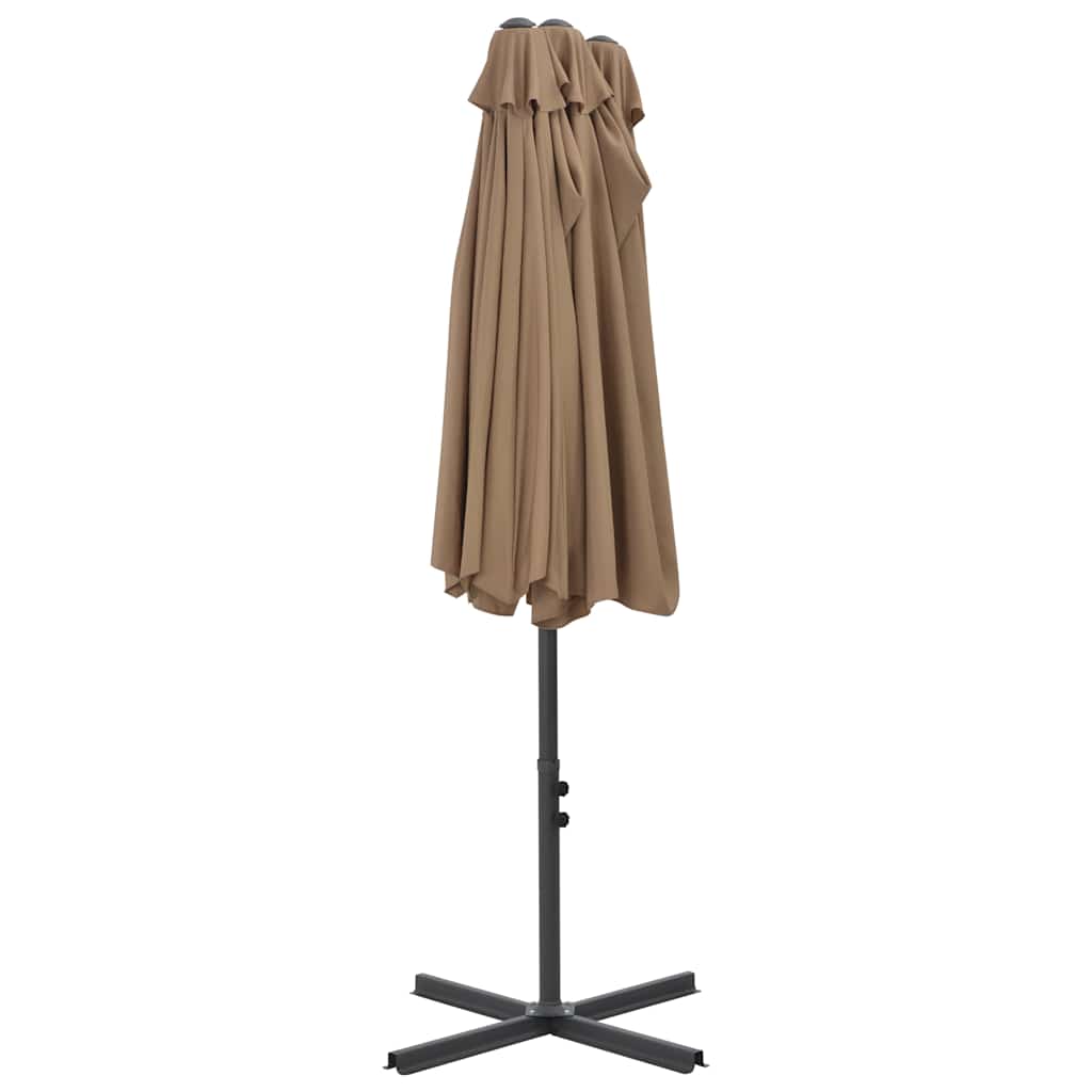 vidaXL Parasol ogrodowy na słupku aluminiowym, 460 x 270 cm, taupe