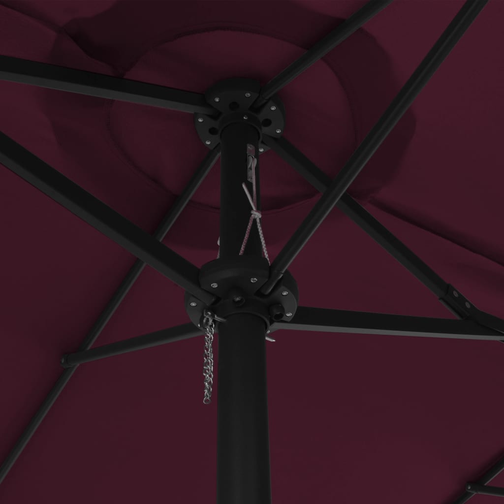 vidaXL Parasol ogrodowy na słupku aluminiowym, 460 x 270 cm, bordowy