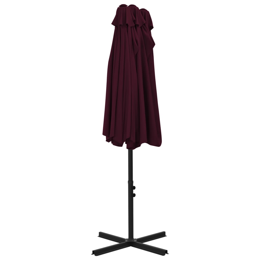 vidaXL Parasol ogrodowy na słupku aluminiowym, 460 x 270 cm, bordowy