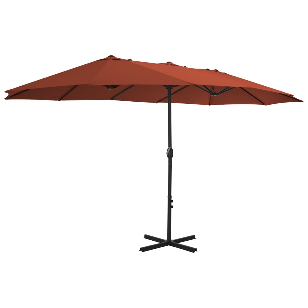 vidaXL Parasol ogrodowy na słupku aluminiowym, 460 x 270 cm, terakota