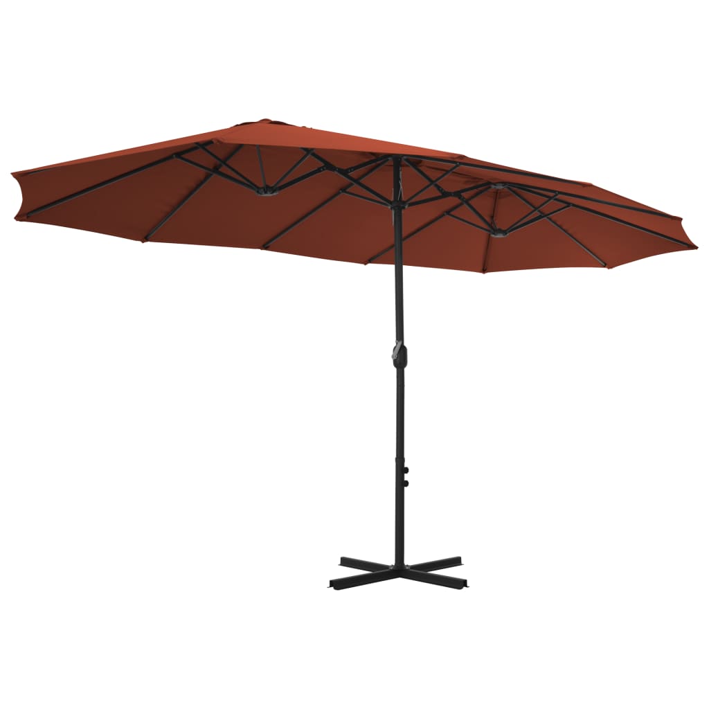 vidaXL Parasol ogrodowy na słupku aluminiowym, 460 x 270 cm, terakota