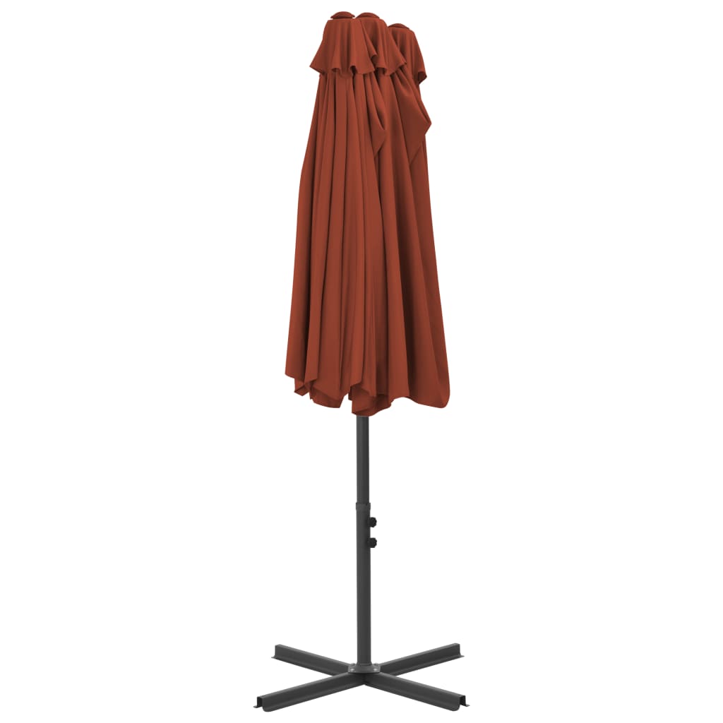 vidaXL Parasol ogrodowy na słupku aluminiowym, 460 x 270 cm, terakota