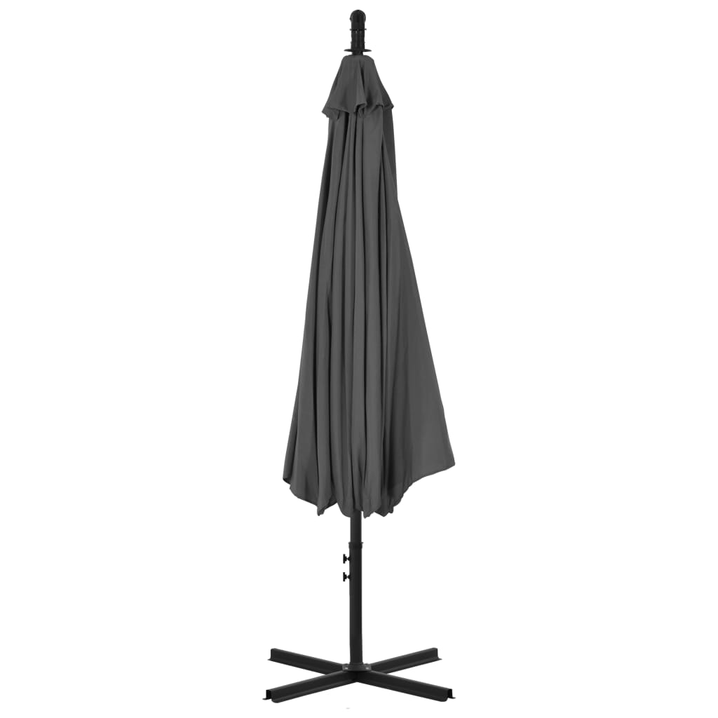 vidaXL Parasol wiszący ze stalowym słupkiem, 300 cm, antracytowy
