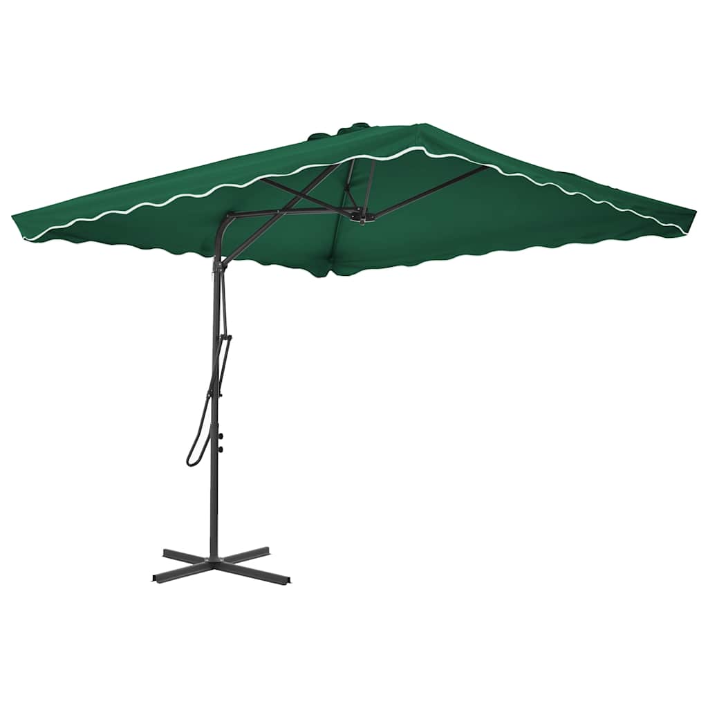 vidaXL Parasol ogrodowy na słupku stalowym, 250 x 250 cm, zielony
