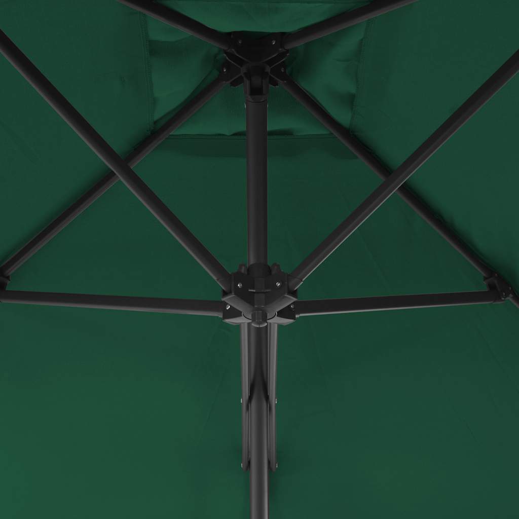 vidaXL Parasol ogrodowy na słupku stalowym, 250 x 250 cm, zielony