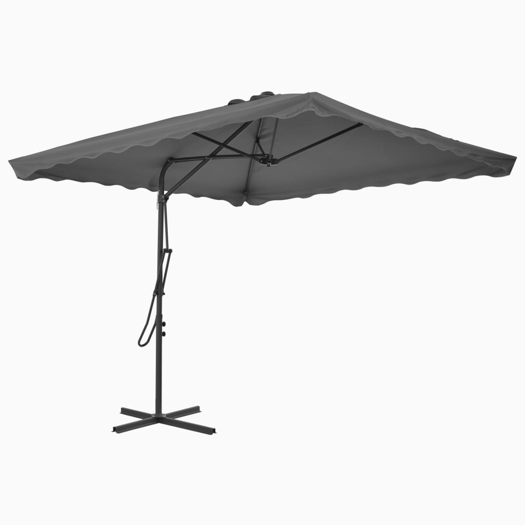 vidaXL Parasol ogrodowy na słupku stalowym, 250 x 250 cm, antracytowy