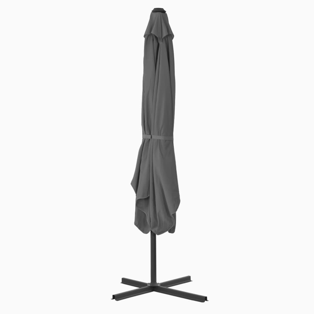 vidaXL Parasol ogrodowy na słupku stalowym, 250 x 250 cm, antracytowy
