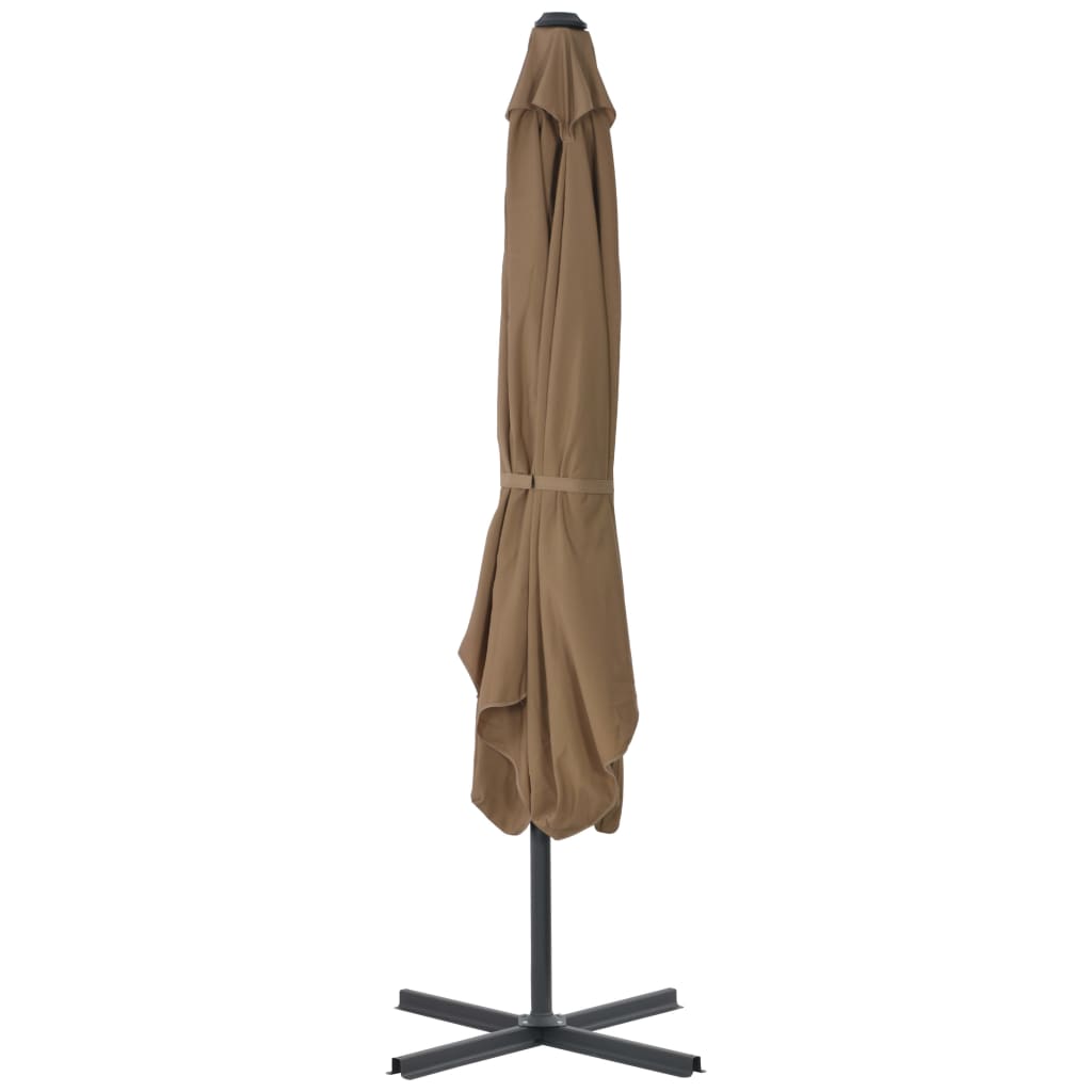vidaXL Parasol ogrodowy na słupku stalowym, 250 x 250 cm, kolor taupe