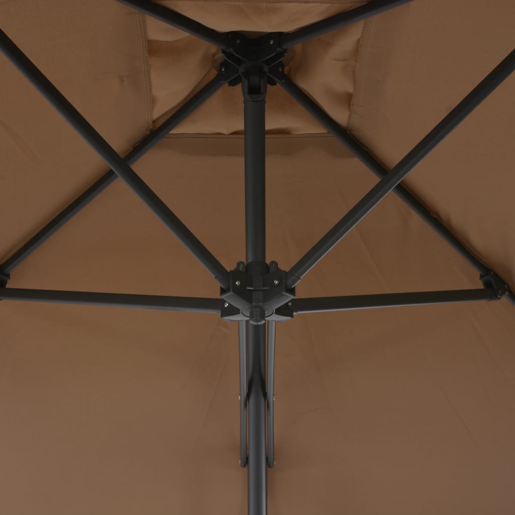 vidaXL Parasol ogrodowy na słupku stalowym, 250 x 250 cm, kolor taupe