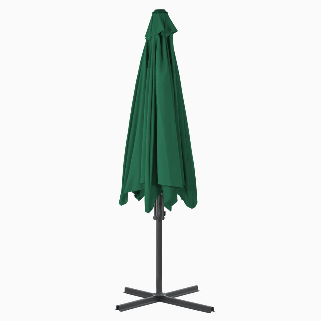 vidaXL Parasol ogrodowy na słupku stalowym, 300 cm, zielony