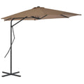 vidaXL Parasol ogrodowy na słupku stalowym, 300 cm, kolor taupe