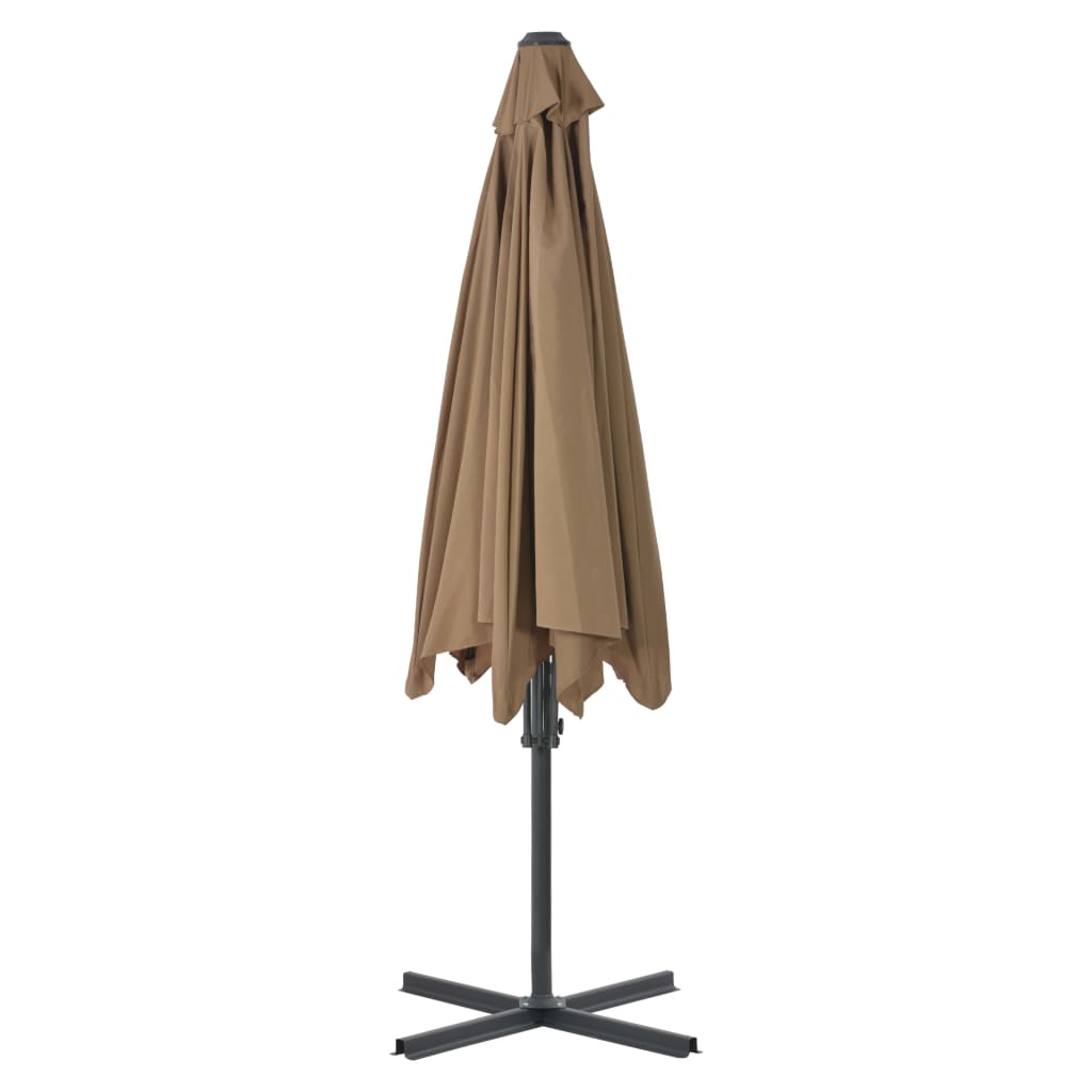 vidaXL Parasol ogrodowy na słupku stalowym, 300 cm, kolor taupe