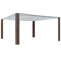 vidaXL Altana z dachem, polirattan, 400x400x200cm, brązowo-kremowa