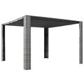vidaXL Altana z dachem, polirattan, 300x300x220cm, szary i antracytowy