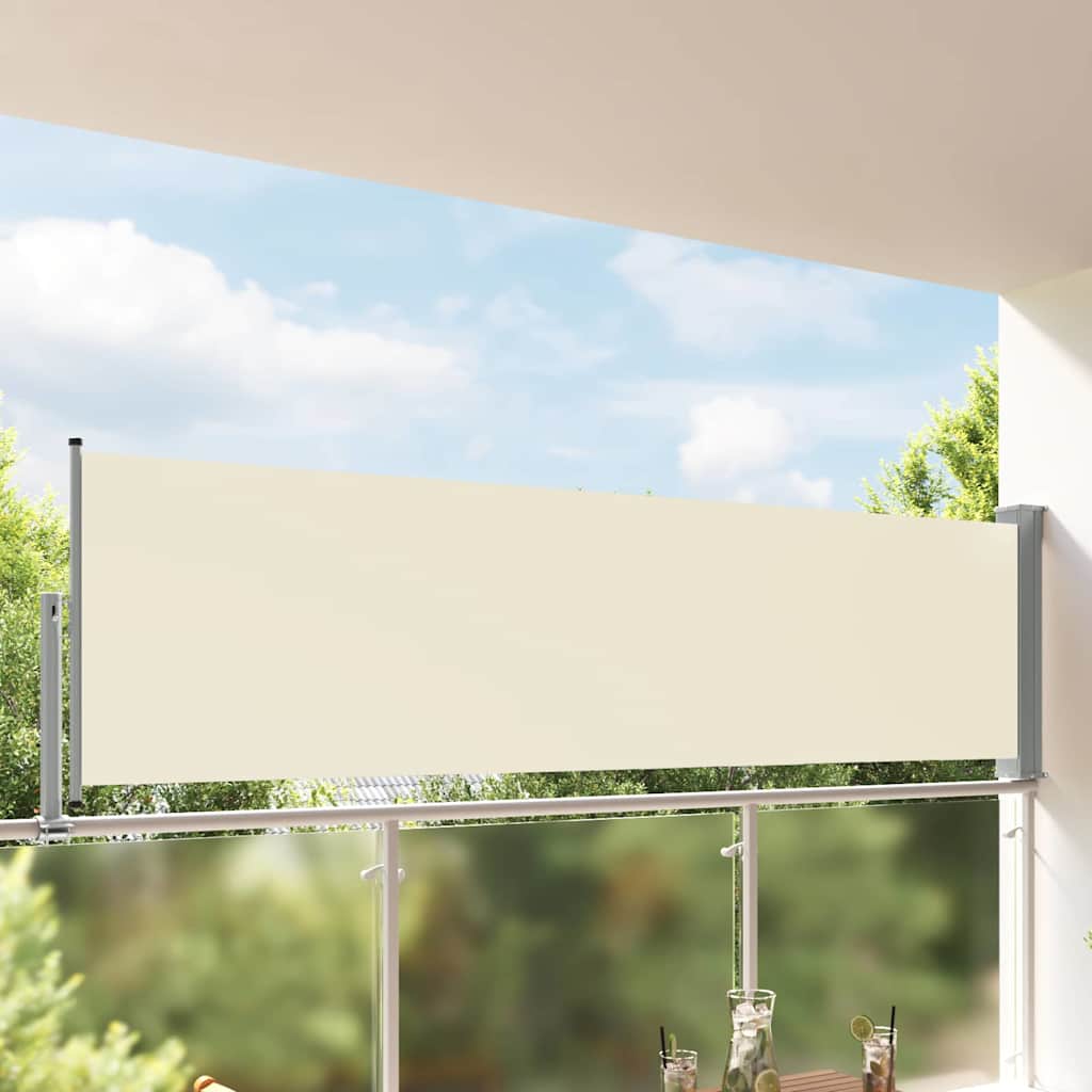 vidaXL Tarasowa, zwijana markiza boczna, 100 x 300 cm, kremowa