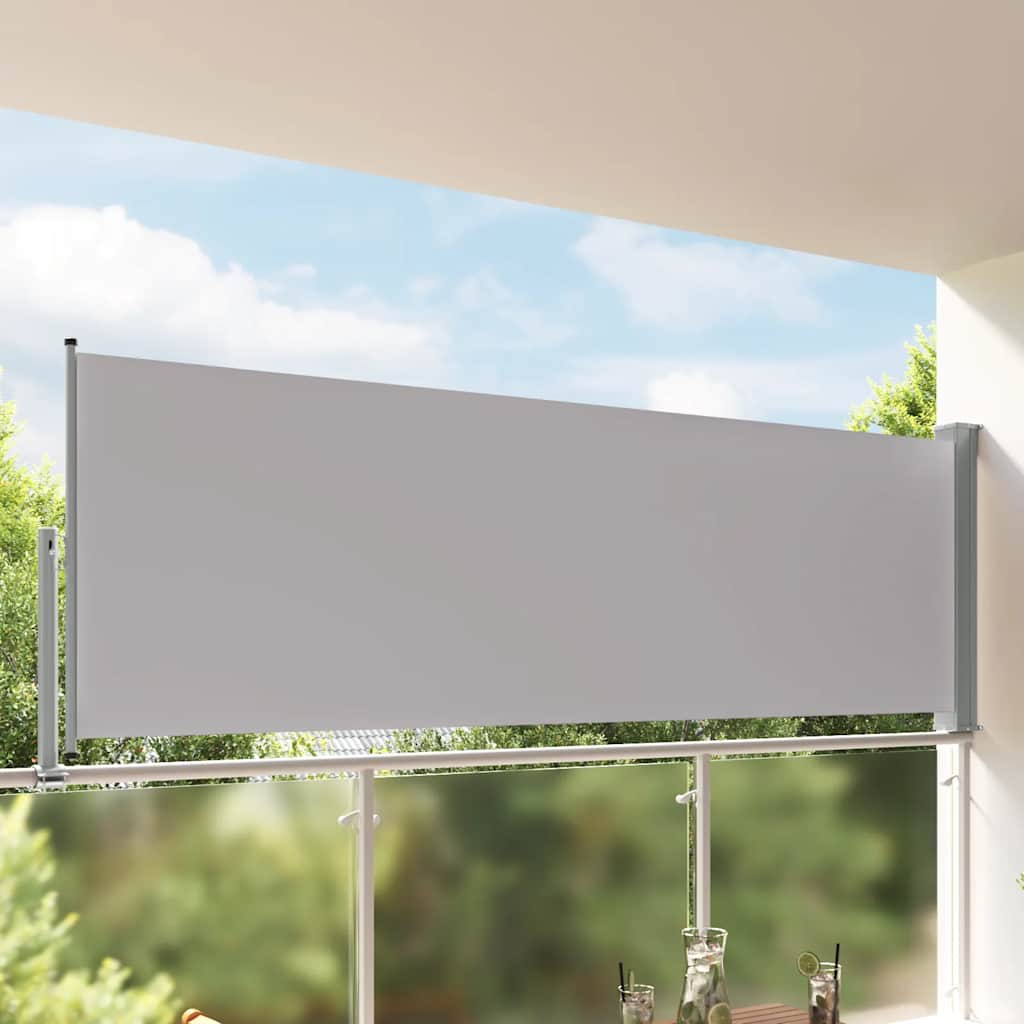 vidaXL Tarasowa, zwijana markiza boczna, 120 x 300 cm, szara